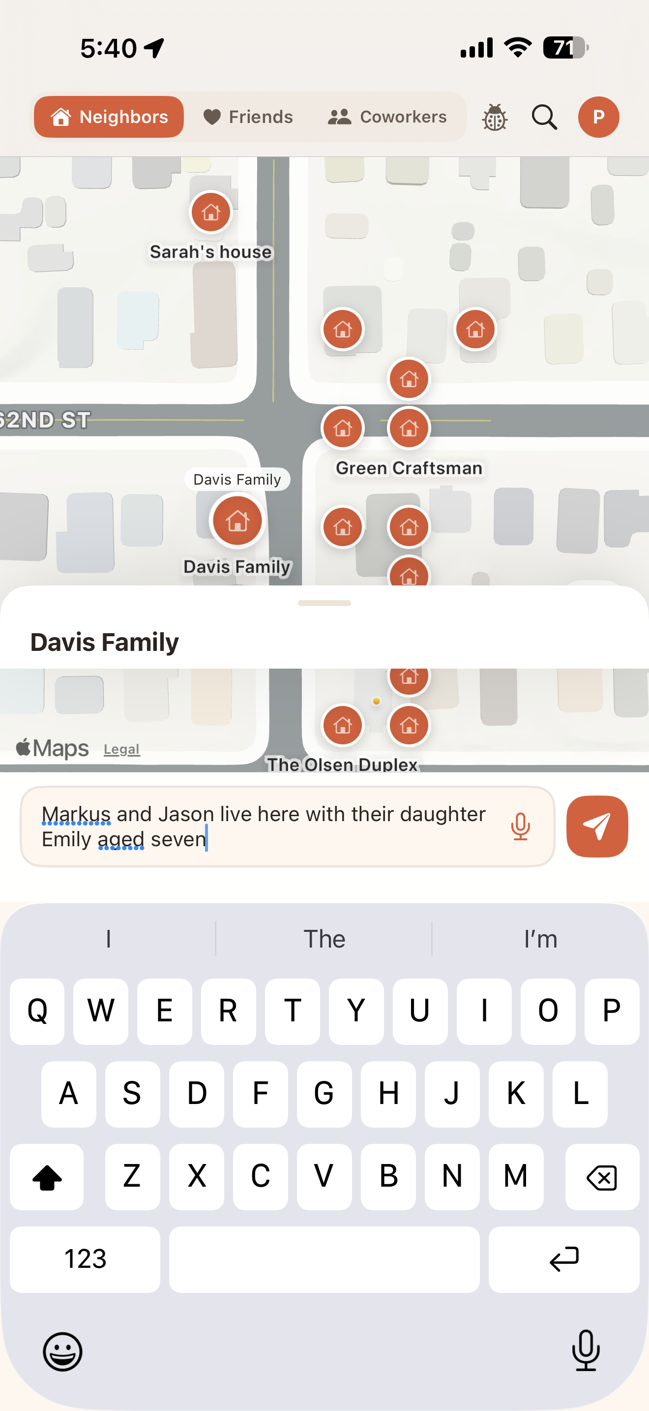 Adding a house by typing a natural language note